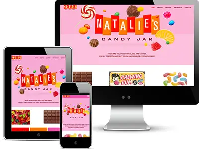 website design for Natalies Candy Jar dallas